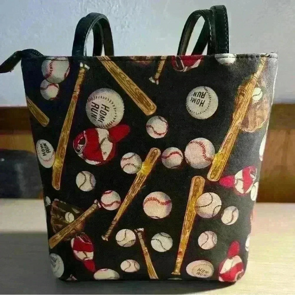 Baseball Themed Small Studded Tote - Picture 5 of 6